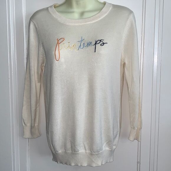 Nwot ModCloth cream “Printemps” sweater - Picture 1 of 8